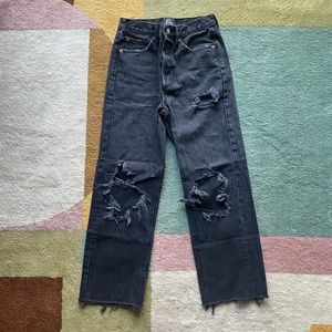High waisted denim jeans
